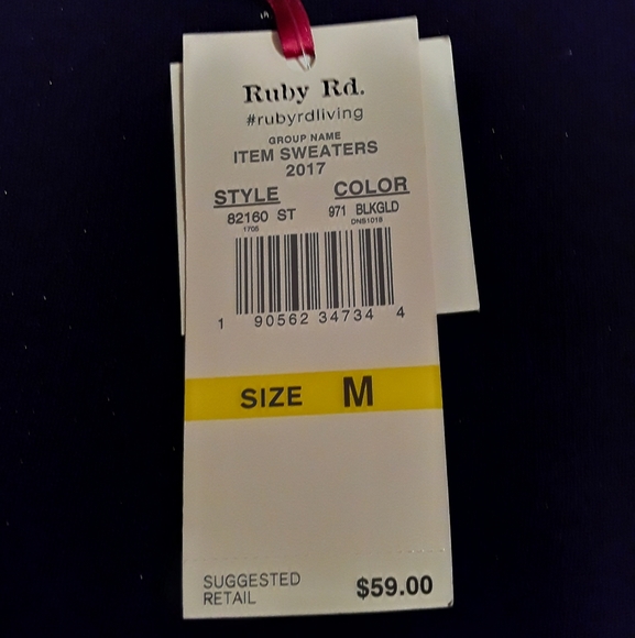 Ruby Rd black and gold sweater - Picture 5 of 7